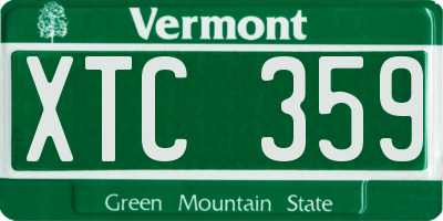 VT license plate XTC359
