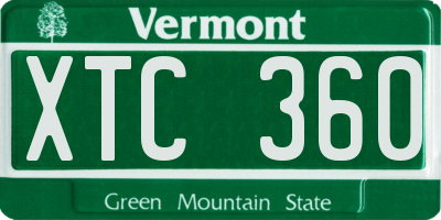 VT license plate XTC360