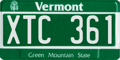 VT license plate XTC361