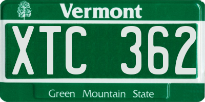 VT license plate XTC362