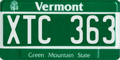 VT license plate XTC363