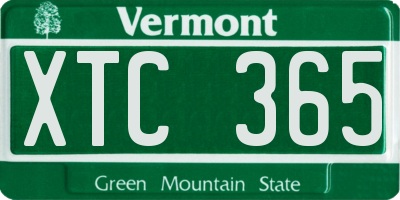 VT license plate XTC365