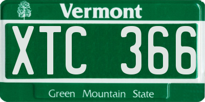 VT license plate XTC366