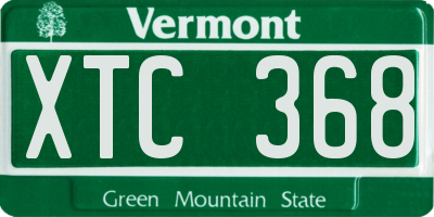 VT license plate XTC368