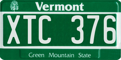 VT license plate XTC376