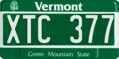 VT license plate XTC377