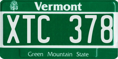 VT license plate XTC378