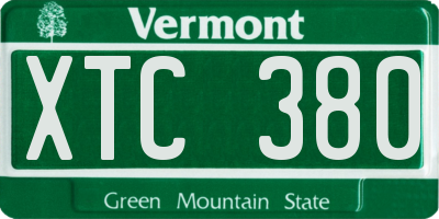 VT license plate XTC380