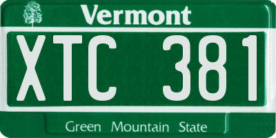 VT license plate XTC381