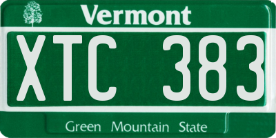 VT license plate XTC383