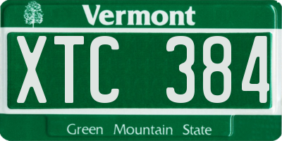 VT license plate XTC384