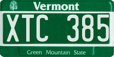 VT license plate XTC385