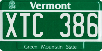 VT license plate XTC386