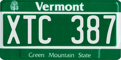VT license plate XTC387