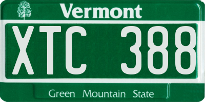 VT license plate XTC388