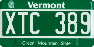 VT license plate XTC389