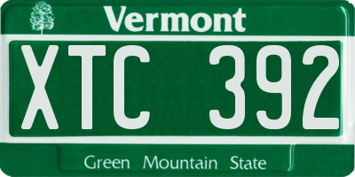 VT license plate XTC392