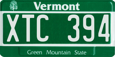 VT license plate XTC394