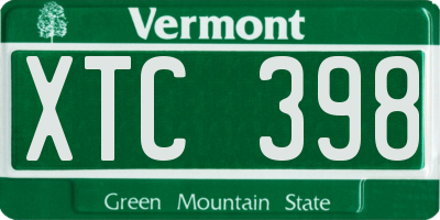 VT license plate XTC398