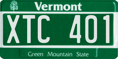 VT license plate XTC401