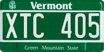 VT license plate XTC405