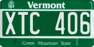 VT license plate XTC406