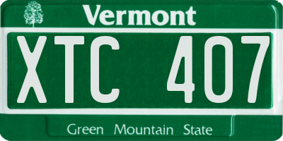 VT license plate XTC407