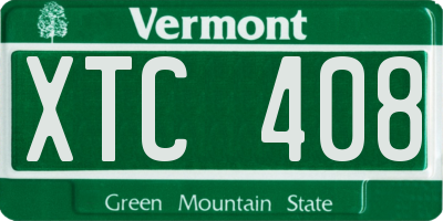 VT license plate XTC408