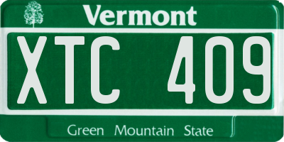 VT license plate XTC409