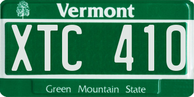 VT license plate XTC410