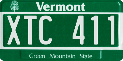 VT license plate XTC411