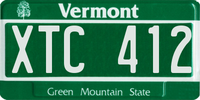 VT license plate XTC412