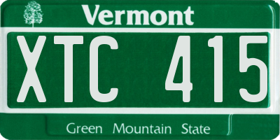 VT license plate XTC415
