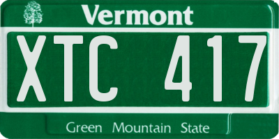 VT license plate XTC417