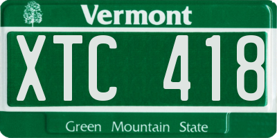 VT license plate XTC418