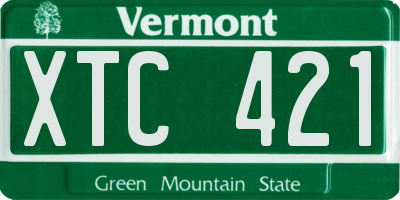 VT license plate XTC421
