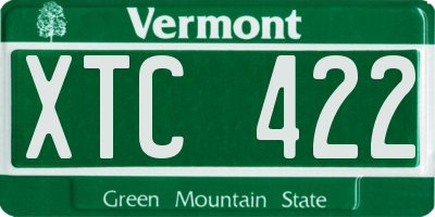 VT license plate XTC422