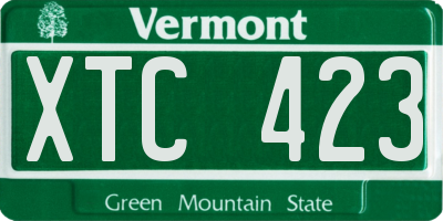 VT license plate XTC423