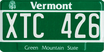 VT license plate XTC426