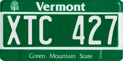 VT license plate XTC427