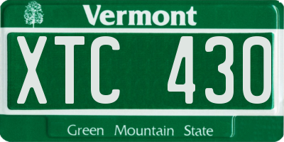 VT license plate XTC430