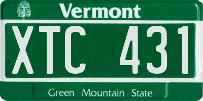 VT license plate XTC431