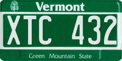 VT license plate XTC432