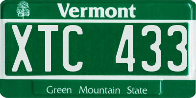 VT license plate XTC433