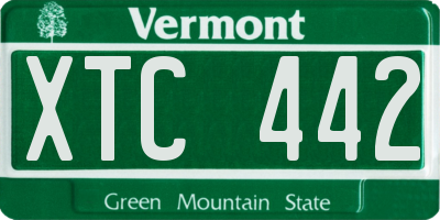 VT license plate XTC442
