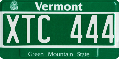 VT license plate XTC444