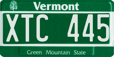 VT license plate XTC445