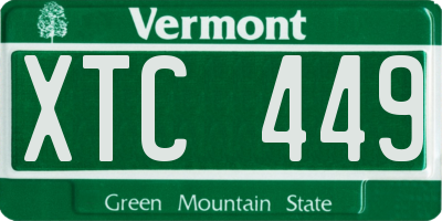 VT license plate XTC449