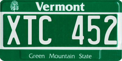 VT license plate XTC452