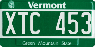 VT license plate XTC453